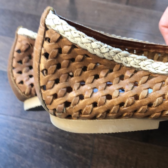 Dune London Tan Madalyn Weaved Leather Ballerina Flats - Picture 8 of 11